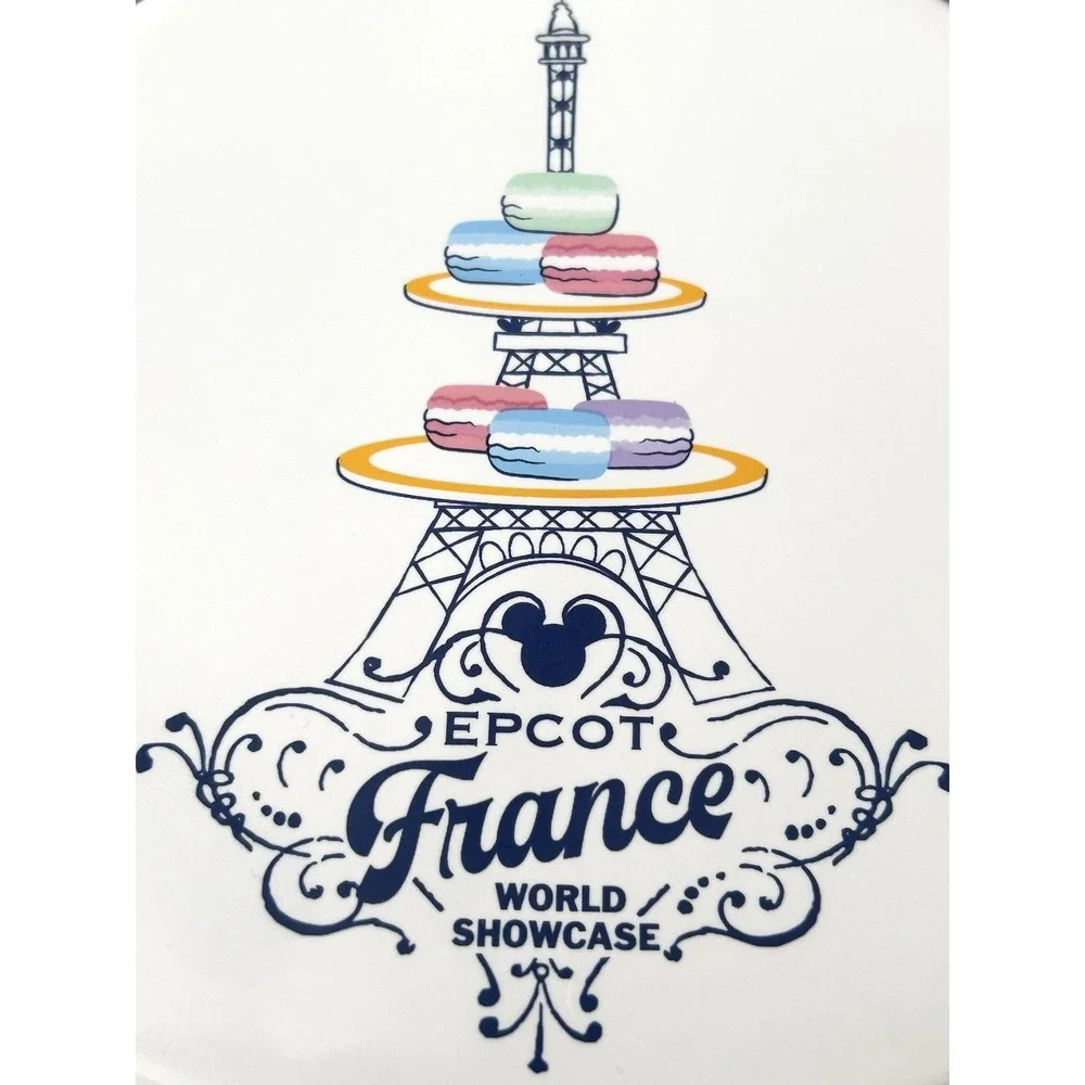 Disney Parks EPCOT France Pavilion Macaron Eiffel Tower Ceramic Trivet Plate